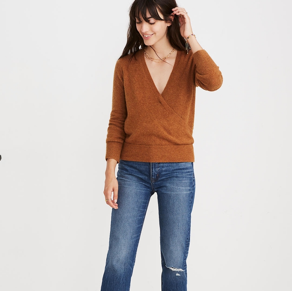 MADEWELL wrap front sweater